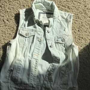 Abercrombie & Fitch Mint Green Denim Vest